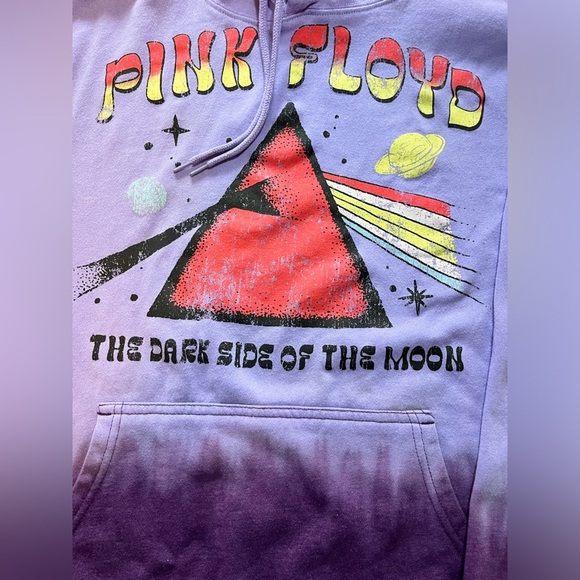 Pink Floyd Dark Side Of The Moon Purple Ombre Hoodie SZ Small - Picture 2 of 7
